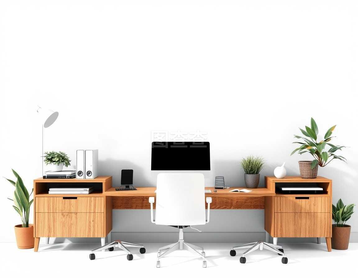 白色裁剪路徑 現(xiàn)代辦公設(shè)備的極簡美學(xué)與功能分隔