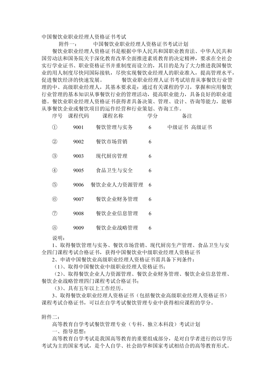 中國(guó)餐飲業(yè)職業(yè)經(jīng)理人資格證書
